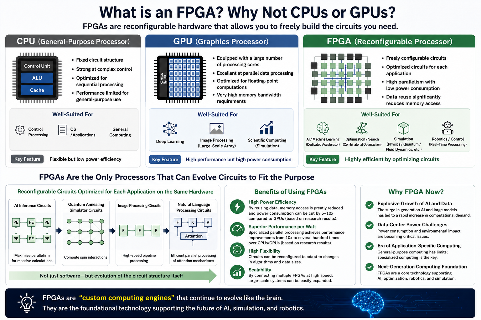 Comparison of CPU, GPU, and FPGA computing architectures