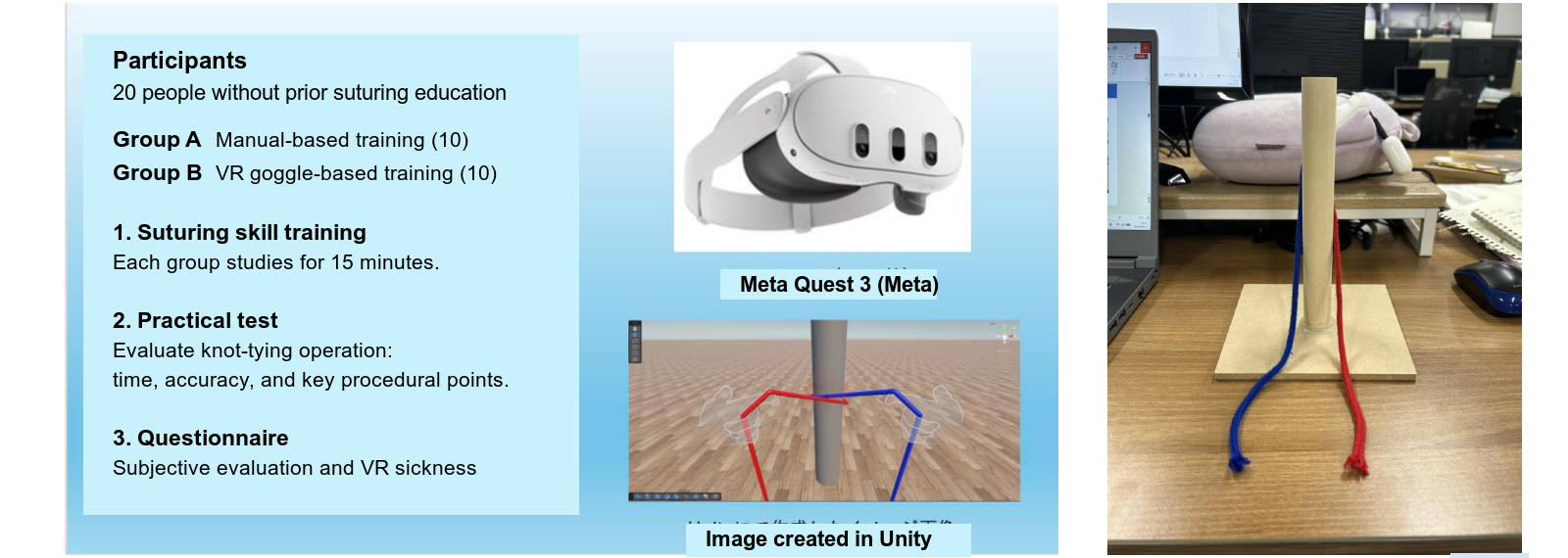 VR surgical skill training experiment using Meta Quest and Unity